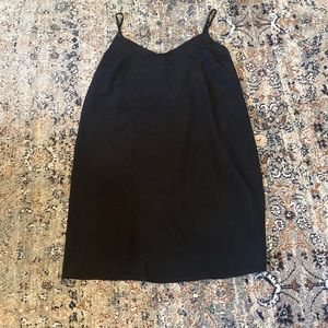 black slip dress